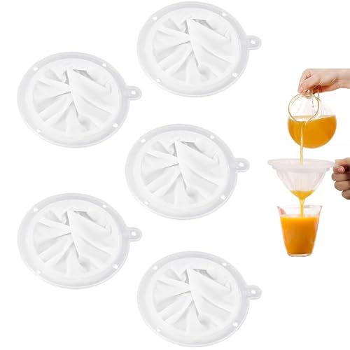 Feines Sieb - 5 Stück Feinsieb Filtersieb 120/200/300/400/450 Mesh Likörfilter Nylon Küchensieb Weinfilter für die Filterung von Milch, Kaffee, Saft,Sojamilch