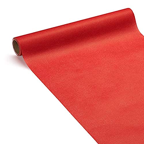 Le Nappage - 3-in-1 Airlaid Tischläufer in Rot - Recycelbar und biologisch abbaubar - FSC-Zertifiziert - Roter Papier Tischläufer - Größe 0,40 x 4,80 Meter