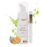 Wimpernshampoo für Wimpernverlängerung 60 ml Pinsel Augenlidschaumreiniger/Schonende Formel für empfindliche Personen/Augen Make-up and Öl Staub entfernen/Für Salon und Heimgebrauch(Cantaloup-Melone)