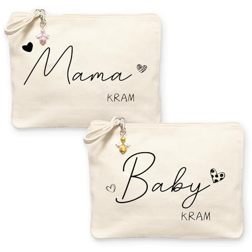 ENYACOS 2pcs Geschenke für werdende mütter,Geschenke zur Geburt,Mom Bag mit Reißverschluss für Frauen,Geschenk Baby, Geschenke für Schwangere. (A)