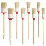 8 Stück Borstenpinsel, Rundpinsel Ringpinsel Lackpinsel Wachspinsel Maler Ringpinsel Set, Profi Holz Rundpinsel Naturborstenpinsel für Wänden und Möbeln für den Hausgebrauch