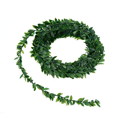 Ruick 7,5 M / 295 Inch Künstliche Blumenreben Seidenkranz Grüne Blätter Grün Gefälschte Efeuranken Hochzeit Wand Handwerk Dekor (7,5 M / 295 Inch, Grün)