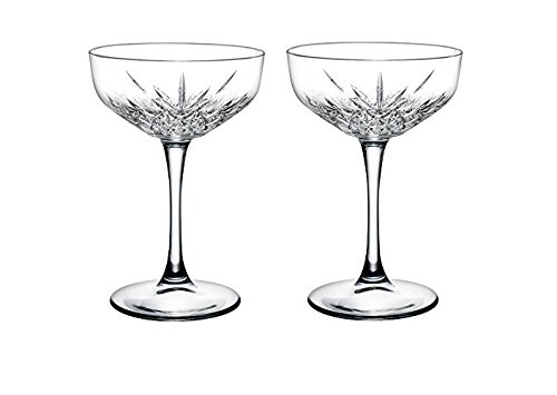 Pasabahce 440236 Sektschale „Timeless“ im Kristall-Design, Höhe ca. 15,7 cm, 2er Set aus Glas