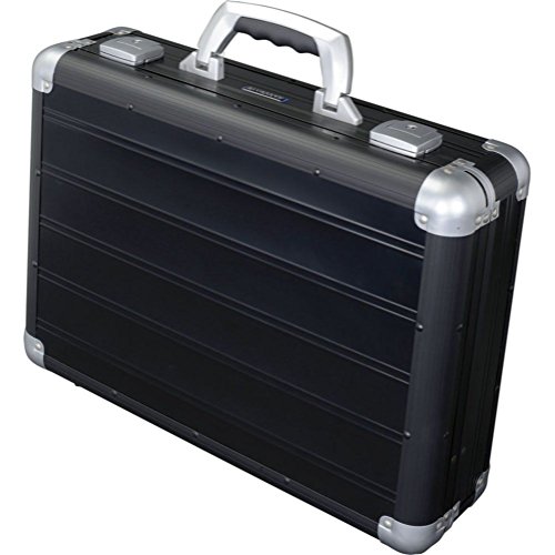 ALUMAXX 45164 Attaché Laptopkoffer Venture, Aktenkoffer aus Aluminium, Dokumentenkoffer Alu, Business Koffer, Alukoffer ca. 46 cm, Schwarz Matt, 45,5 × 33,5 × 13,5 cm