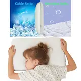 SIKAINI Kinderkissen - Kühlender Stoff mit Bären-Print, Memory-Schaum, Ergonomisches Design, Atmungsaktiv, Ideal für Kinder von 3-8 Jahren, 50 * 30 * 6.6 cm