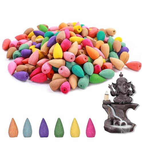 Rückfluss RäUcherkegel RäUcherstäBchen 30 Stück Mischen Verschiedenen Natürliche Aromatische Räucherkegel für Luftreinigung Indert AngstzustäNde Und MüDigkeit, Yoga-Meditation und Entspannung