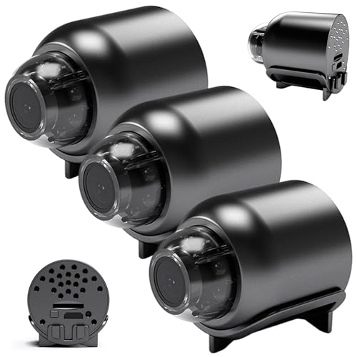 SHITOOMFE Mini Wireless Camera, 3PCS Mini Eye Camera, 1080p HD -Nachtsicht -WLAN, Weitwinkel -Mikromonitor mit Videowiedergabe, App -Steuerung für Home Office Store Warehouse