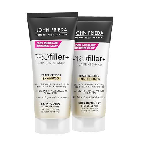 John Frieda PROfiller+ Probier-Set - Shampoo, 75ml & Conditioner, 75ml - Haartyp: Für feines, dünnes Haar - Ideal auch auf Reisen und für die Hotellerie