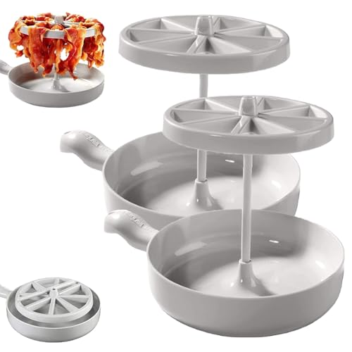 Mikrowellen-Grill, Speck-Mikrowellen-Hersteller, Speck-Fettsparer, Speck-Fettschoner mit Sieb, für den Einsatz in Ofen, Mikrowelle, Luftfritteuse (2)