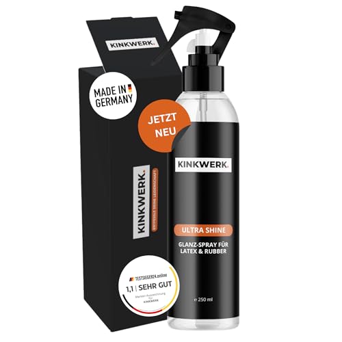 KINKWERK Ultra Shine 250ml | Shining Spray Hochglanz-Latexpflege & Anziehhilfe | Öl für Latex | Geruchslose Gummipflege mit reinem Silikonöl | Latex, Rubber Pflege für intensiven Glanzeffekt