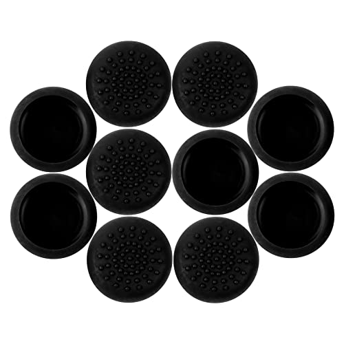 eXtremeRate 10Pcs Thumbstick Kappen Grip Caps für Xbox One/S/X Controller, rutschfest Silikon Joystick Schutz Analog Sticks Grips Aufsätze Kappen Zubehör für Xbox Series S/X Controller-Schwarz