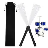 Bkljkf Trommelbürsten Set, Trommelbürste | 2x Gummihandle Retractable Drahttrommelbürsten | Tragbares Musikinstrumentenzubehör Gummi für Performance, Konzert
