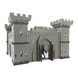 BAULMD Ritter und Schlösser Werden Modell Set, Militär Assembled Castle mit Zubehör gebaut, Kinder Ritterburg Königreich Burg Schloss, DIY Burgtor Spielzeug (30×30×19 cm)