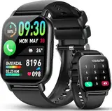 Smartwatch Damen Herren mit Telefonfunktion, 1.85'' Zoll HD Smart Watch, 112+ Sportmodi Sportuhr mit Pulsuhr/Schlafmonitor, IP68 Wasserdicht Fitnessuhr mit Information Erinnerung für iOS Android