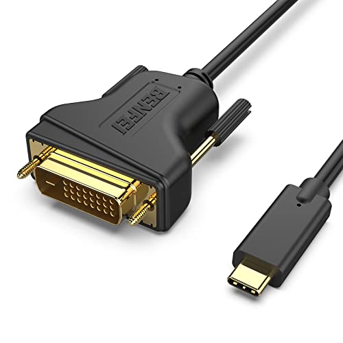 BENFEI USB C auf DVI Kabel 1,8m, USB Typ C [Thunderbolt 3/4] zu DVI Kabel Kompatibel für iPhone 15 Pro/Max MacBook Pro/Air 2023 iPad Pro iMac S23 XPS 17 usw