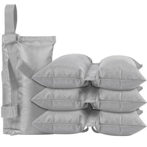 Awroutdoor 4er-Pack Pavillon Sandsäcke, Hochleistungs Sand Tasche Doppelgenähte, Sandsäcke zum Beschweren für Pop-Up-Baldachin (Grau)