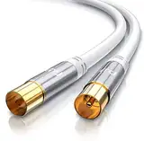 CSL - 5m Antennenkabel 8k 4k HDTV 135dB 75 Ohm - Premium Koaxialkabel - Full HD 4k UHD - Koax Stecker > Koax Kupplung - DVB-T DVB-T2 DVB-C DVB-S DVB-S2 Radio UKW DAB DAB
