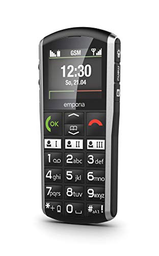 emporiaSIMPLICITY | Seniorenhandy | Tastenhandy ohne Vertrag | Mobiltelefon mit Notruftaste | 2-Zoll-Display | Schwarz