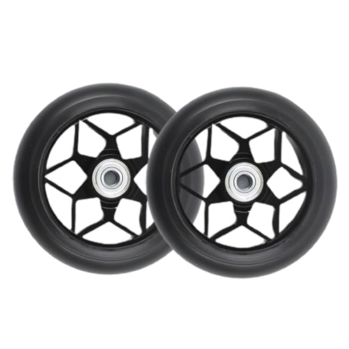 MaxEarn 2 Stück Scooter Ersatzräder 110 mm, Schwarz Stunt Scooter Rollen mit ABEC-9 Kugellager, Härtegrad 88A Rollerräder für Stunt- und Kick-scooter Apollo/Cox/Albott/Hudora/Fuzion
