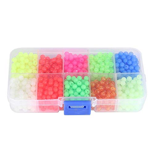 Alomejor 1000 Stück/Schachtel Angeln Perlen Kunststoff Luminous Oval Egg Bead In Dark Lure Floating Float Tackles