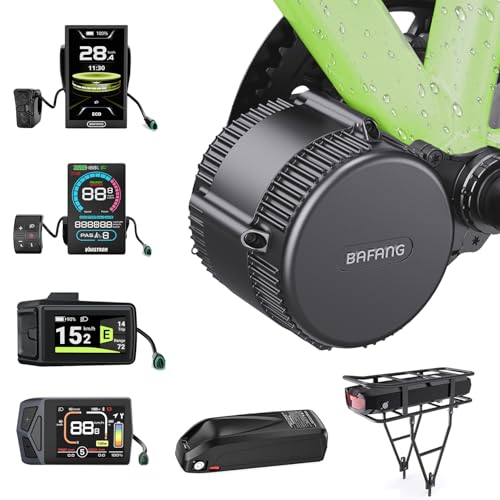 Bafang BBS01B BBS02B BBS-HD Mittelmotor-Kit - 250W 350W 500W 750W 1000W Mid-Drive E-Bike-Umrüstkit mit Akku (wahlweise) und LCD-Display, 36V 48V 52V Elektrofahrrad-Kit (CAN-Protokoll)