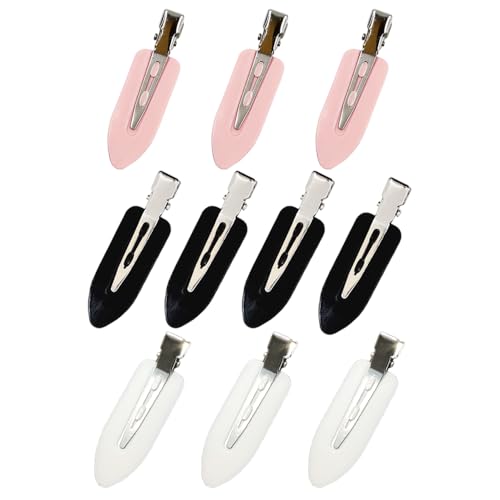 ZEVONDA 10 Stück No Bend Haarspangen - No Crease Haar Pin Curl Clips Make Up Clips Nahtlose Haarspange für Haarstyling Make Up, Schwarz*4 + Weiß*3 + Rosa*3