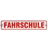 Schild, Autoschild Fahrschule mit Saugnapf, 1,1mm wetterfestes Material 400 x 80 mm groß, von innen oder außen