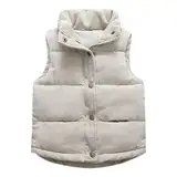 ACMEDE Baby Kinder Jungen Mädchen Cordweste Gr. 80/86/92/98/104 kinder Mantel Ärmellos Weiche Steppweste Stehkragen Gr. 110/116/122/128/134 Winter Warme Weste Jacke mit Reißverschlus 2-9 Jahre