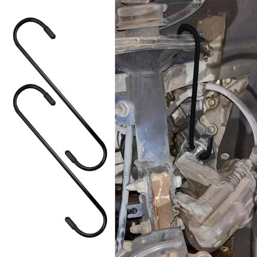 deemars Bremssattel Aufhänger Haken, Bremssattel Werkzeug, Auto Bremssattelaufhänger mit Gummispitzen, Universelle langlebige & rostfreie Kfz-Werkzeuge für Bremsen, Aufhängung Arbeit (Black, 2PCS)