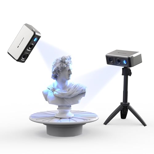 3DMakerpro 3D-Scanner, 24-Bit-Farbkamera, verwacklungssichere optische Linsen, 0,01 mm Genauigkeit und 10 FPS Scangeschwindigkeit, tragbarer 3D-Scanner für 3D-Druck – Seal Premium Kit