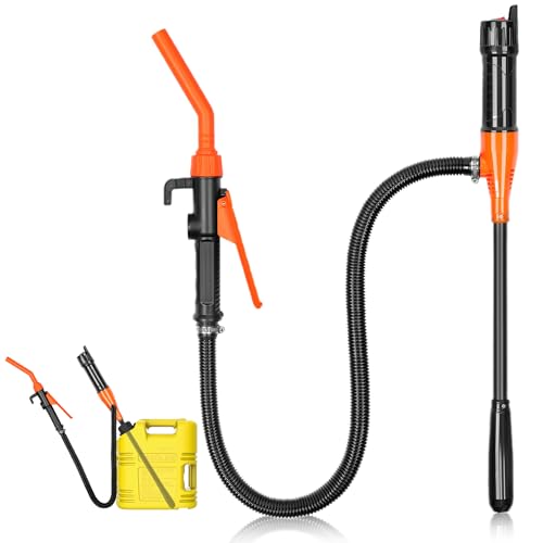 Elektrische Benzinpumpe Batteriebetriebene Flüssigkeitstransferpumpe Siphon Pumpe Batteriepumpe Kanisterpumpe Automatische Absaugung Pumpe für Benzin (Orange)