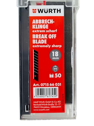 Würth 50x Abbrechklinge 18mm extrem scharf schwarz Schiebespender