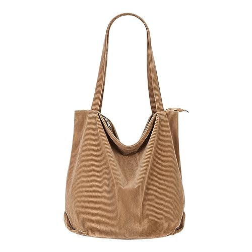 Damentaschen, lässig, große Kapazität, Einkaufshandtasche, einfache Retro-Mode-Umhängetasche Zeitungswagen Taschen (Khaki, One Size)