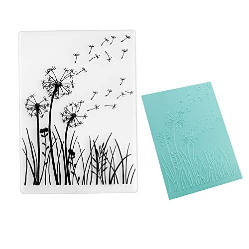 Prägeschablone Pusteblume, Löwenzahn Prägefolder Schablone Schablonen Kunststoff Prägung Vorlage für DIY Scrapbooking Sammelalben Fotoalbum Papier karten Kartenherstellung Embossing Basteln Dekoration