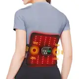 AFDEAL Multifunktionale Rotlicht-Massage-Pad mit digitaler Anzeige Controller LED Rotlicht-Therapie mit Vibration, Rotlichtlampe Wärmelampe, 660 nm Rotlicht und 850 nm infrarotlampe