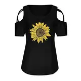 Frauen Casual Printing Shirts Kurzarm Loose Tee Tops Tunika Bluse, Frauen Sexy Off Shoulder Langarm Tops (S, Grau)