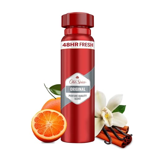 Old Spice Original Deodorant Körperspray für Männer (150 ml), Herren, 48 h Frische, 0 % Aluminiumsalze, keine weißen Rückstände und gelben Flecken