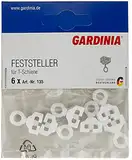 Gardinia Feststeller für T-Schienen, 8 mm, Fixiert den Stoff an der gewünschten Position, Stopper für Gardinenschienen, Kunststoff, Weiß, 6 Stück, Nicht Zutreffend