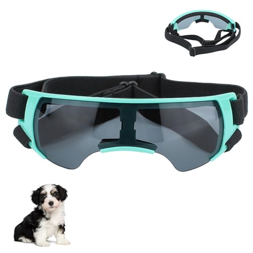 Sonnenbrille für Kleine Hunde, Augenschutz Brille Windschutzbrille,UV-Schutz Hunde Sonnenbrillen,Beschlagfrei,Hundebrille für Haustiere, für Motorrad Hundefahrradkorb Cabrio (Blau)