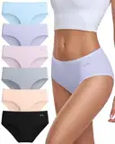 coskefy Unterhosen Damen Baumwolle, 6er Pack Slips Damen Baumwolle Mehrpack, Bequeme Frauen Unterwäsche, Atmungsaktiv Panties Weich