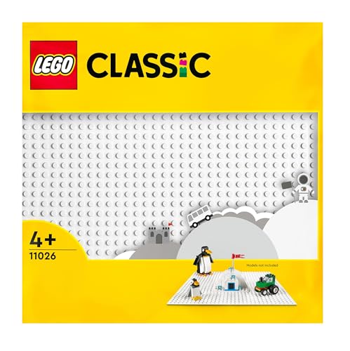 LEGO 11026 Classic Weiße Bauplatte, quadratische Grundplatte mit 32x32 Noppen als Basis Sets, Konstruktionsspielzeug