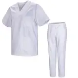 MISEMIYA - Unisex-Schrubb-Set - Medizinische Uniform mit Oberteil und Hose ref.8178 - Medium, Weiß 21