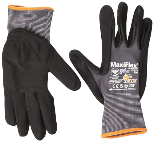 ATG 34-874 MaxiFlex Ultimate Montagehandschuhe, 5 x grau/schwarz, 8, 5 Paar