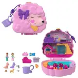 Polly Pocket Pudel Schatulle - Spielset mit Wasserspaß und 2 Teilen mit Farbwechseleffekt, 12 Zubehörteilen und 5 Funktionen, für Kinder ab 4 Jahren, HKV35
