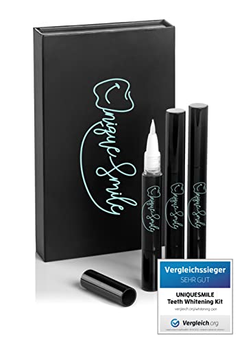 Hochwertiges Teeth whitening kit von UniqueSmile - All in One Bundle für Zahnaufhellung & weiße Zähne|Zahn Bleaching Set (Nachfüll-Set)