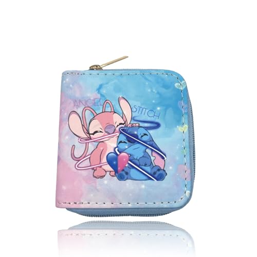 PQKL-party Stitch Portemonnaie Kinder, Stitch Geldbörse, Stitch Geldbeutel Mädchen, Anime Geldbörse Geldbeutel Kinder, Stitch Portemonnaie,Kleingeld Münzbörse,Kurz Brieftasche für Mädchen Jungen