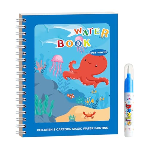 Wasser Malbuch, wiederverwendbares Kunstset, Bildungsmalerei, wiederverwendbare Seiten, Messfrei, 18x15 cm, für Klassenzimmerhandwerk, Vorschule, Lernen, Partygeschäfte