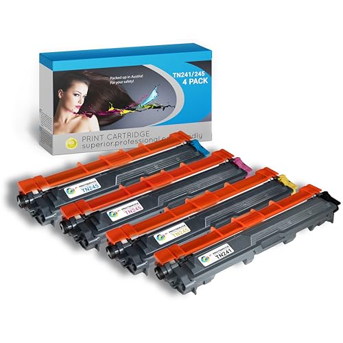 IPA Printservice TN241/245 Toner Multipack (4 Pack) – Kompatibler Toner für Brother MFC, Brother DCP & mehr – Toner TN 241 TN 245 für zuverlässigen Druck – Druckerpatronen Brother