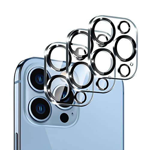 IOPYKKOA 3 Stück Kamera Schutzglas Kompatibel mit iPhone 13 Pro/iPhone 13 Pro Max Kameraschutz [10S Schnelle Installieren] Kratzfest, 9H Härte, HD-Klar, Vollständiger Kameraschutz