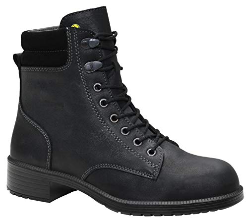 ELTEN Sicherheitsschuhe NIKOLA black Mid ESD S2, Damen, Leder, Stahlkappe, leicht, elegant, Schwarz, Größe: 40